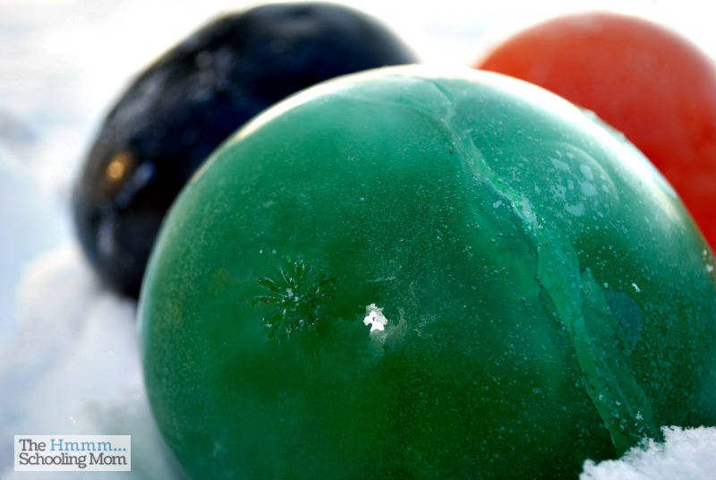 When the temps turn cold, try your hand at making frozen colored water balloons. Here was out experience, along with some tips for what to do and not do!