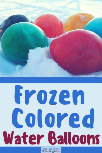 When the temps turn cold, try your hand at making frozen colored water balloons. Here was out experience, along with some tips for what to do and not do!