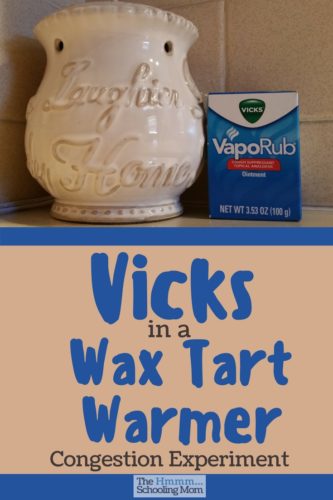 Pinterest told us that Vicks in a wax tart warmer would relieve congestion, so we did a little congestion experiment. Did it work? Let my son tell you.