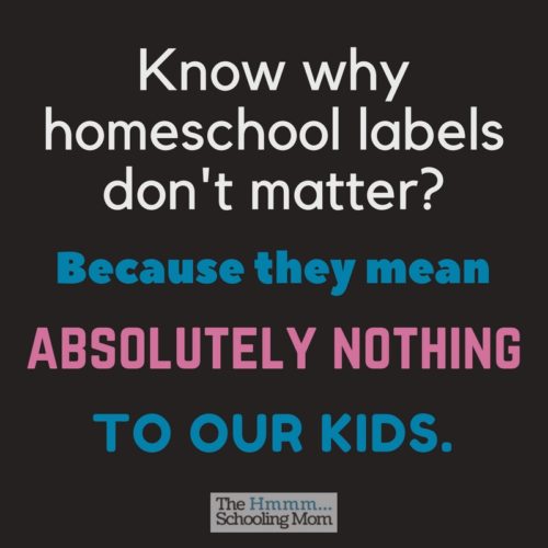 Radical Unschooler. Eclectic. Classical. What kind of homeschooler are you? Here are my thoughts on homeschool labels and why they maybe don't even matter.