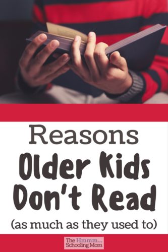 Are your older kids not reading like they used to? Let's talk about some reasons older kids don't read as much, and what you can do about it.