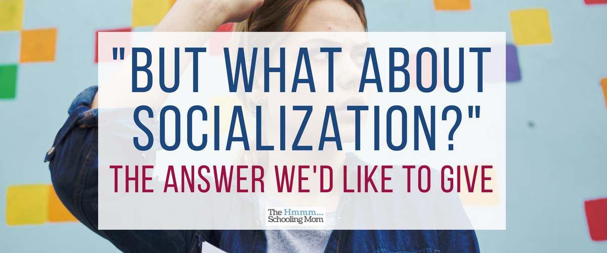 What about socialization? The answer we’d LIKE to give…